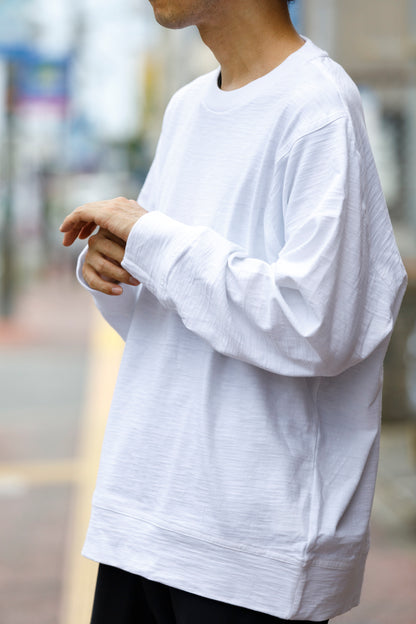 WONDER ROOM WSH-001 "SHADOW" l/s crewneck tee - White