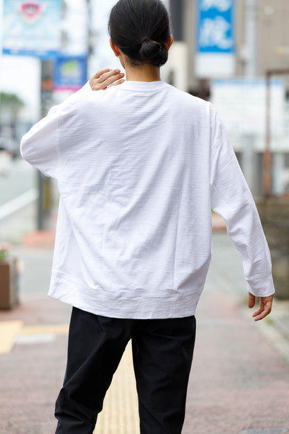 WONDER ROOM WSH-001 "SHADOW" l/s crewneck tee - White