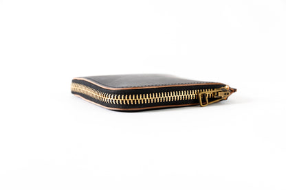 AMIACALVA AK043 CORDOVAN SHORT WALLET - Black