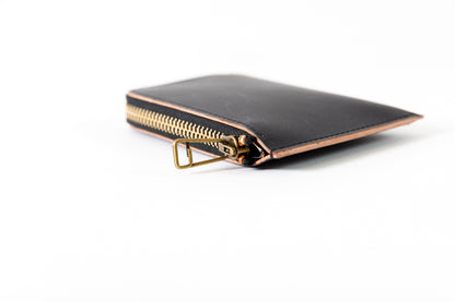 AMIACALVA AK043 CORDOVAN SHORT WALLET - Black