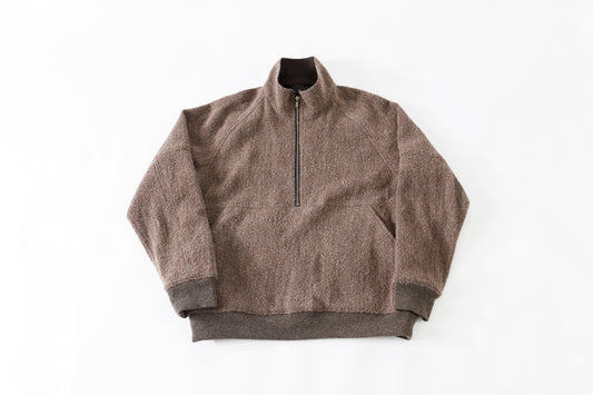 山内 25236 / アルパカボア・ジッププルオーバー - charcoal gray