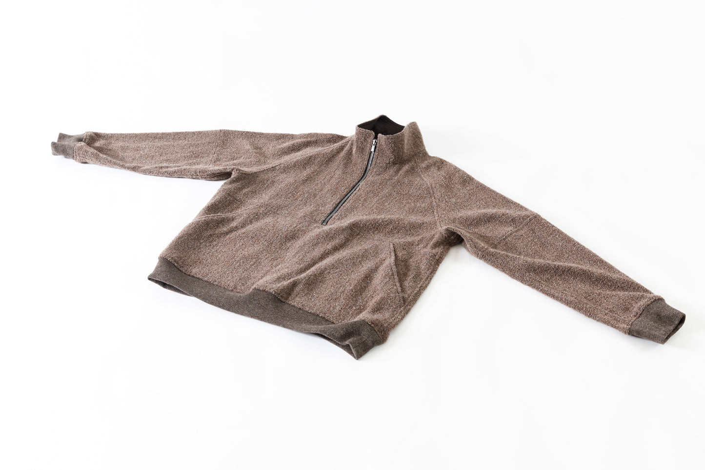 山内 25236 / アルパカボア・ジッププルオーバー - charcoal gray