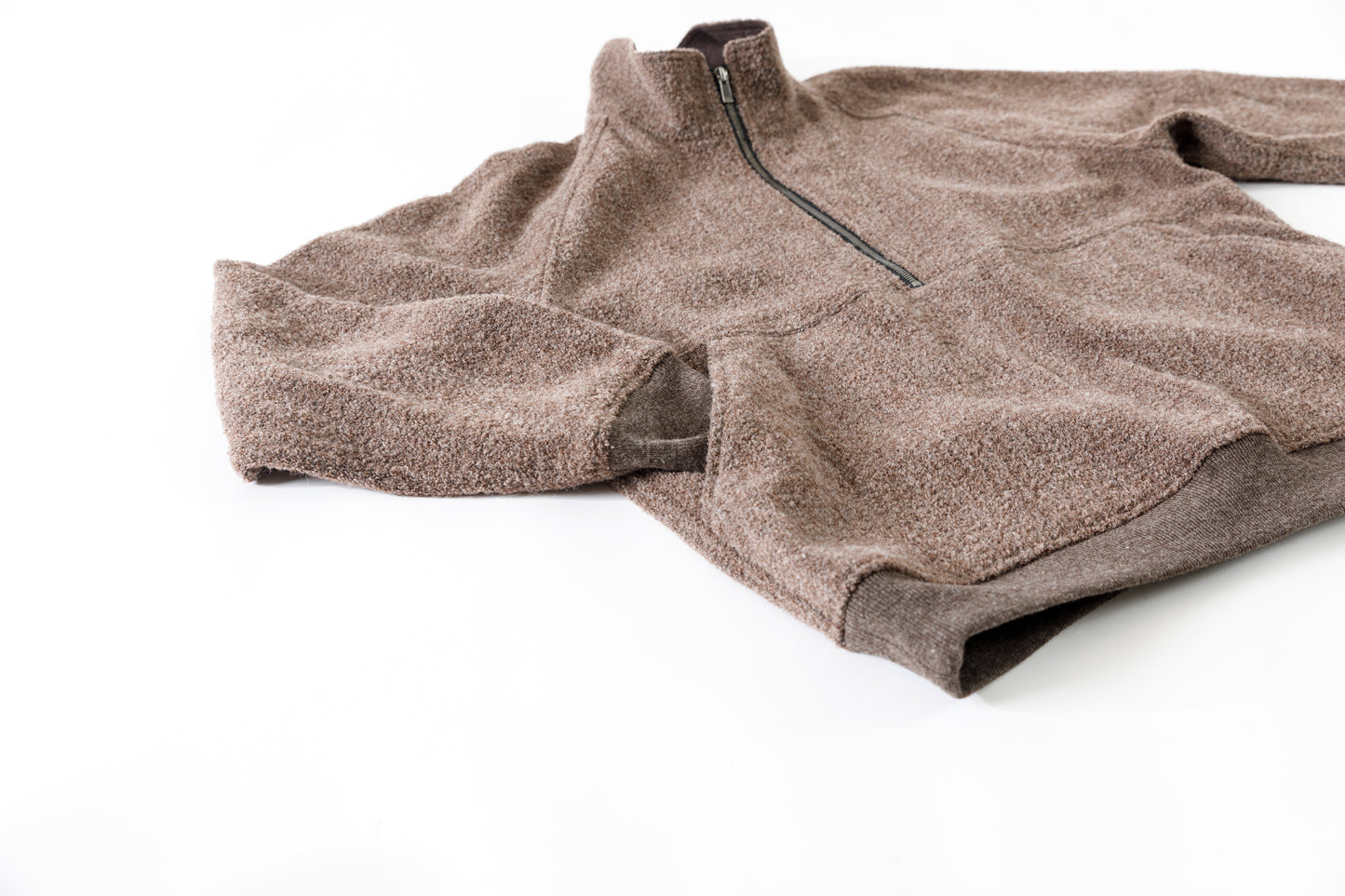 山内 25236 / アルパカボア・ジッププルオーバー - charcoal gray