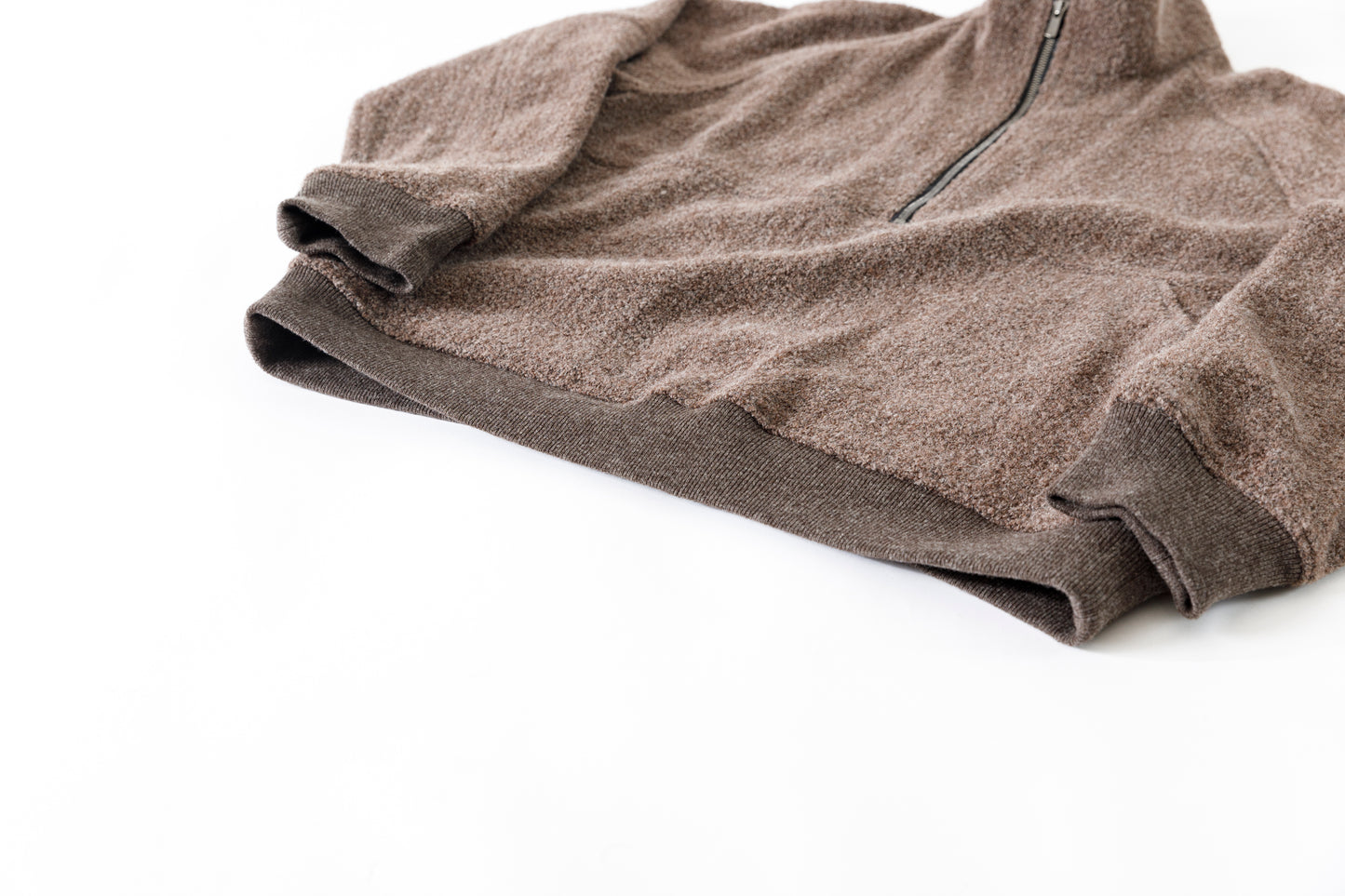 山内 25236 / アルパカボア・ジッププルオーバー - charcoal gray