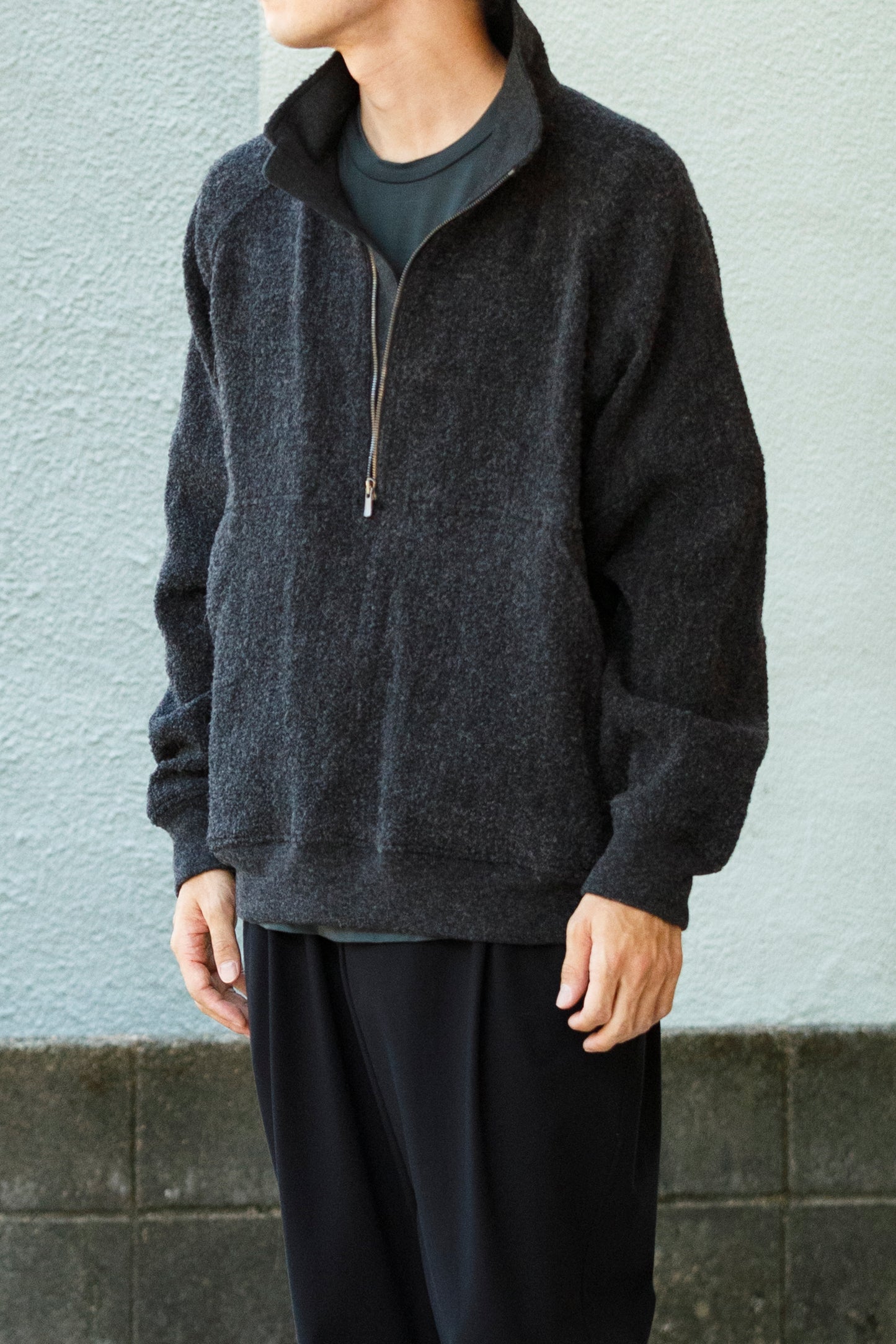 山内 25236 / アルパカボア・ジッププルオーバー - ash gray