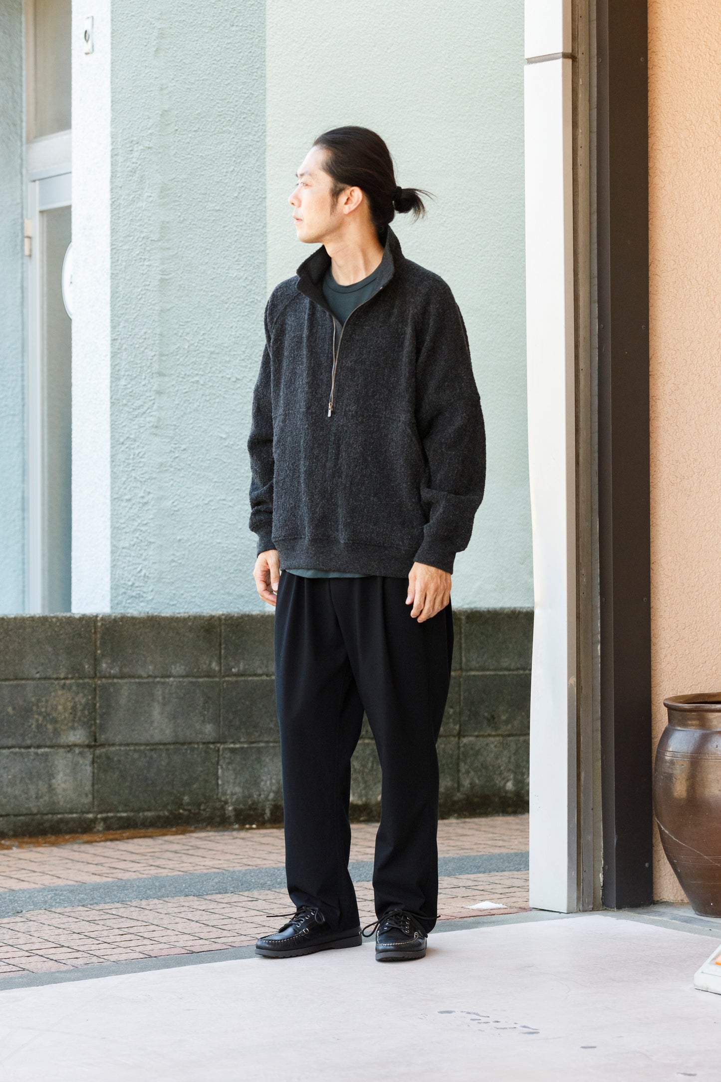 山内 25236 / アルパカボア・ジッププルオーバー - ash gray