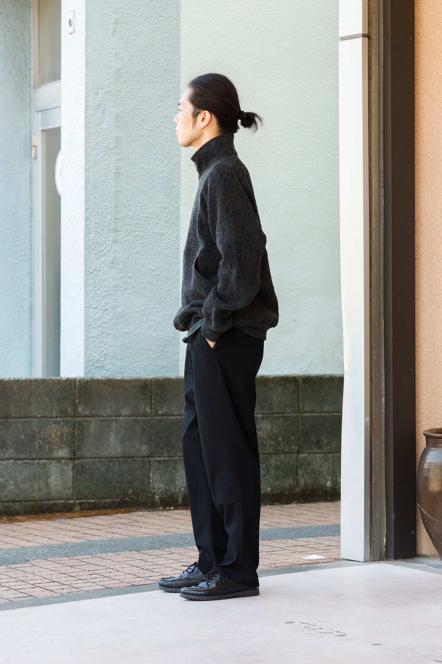 山内 25236 / アルパカボア・ジッププルオーバー - ash gray