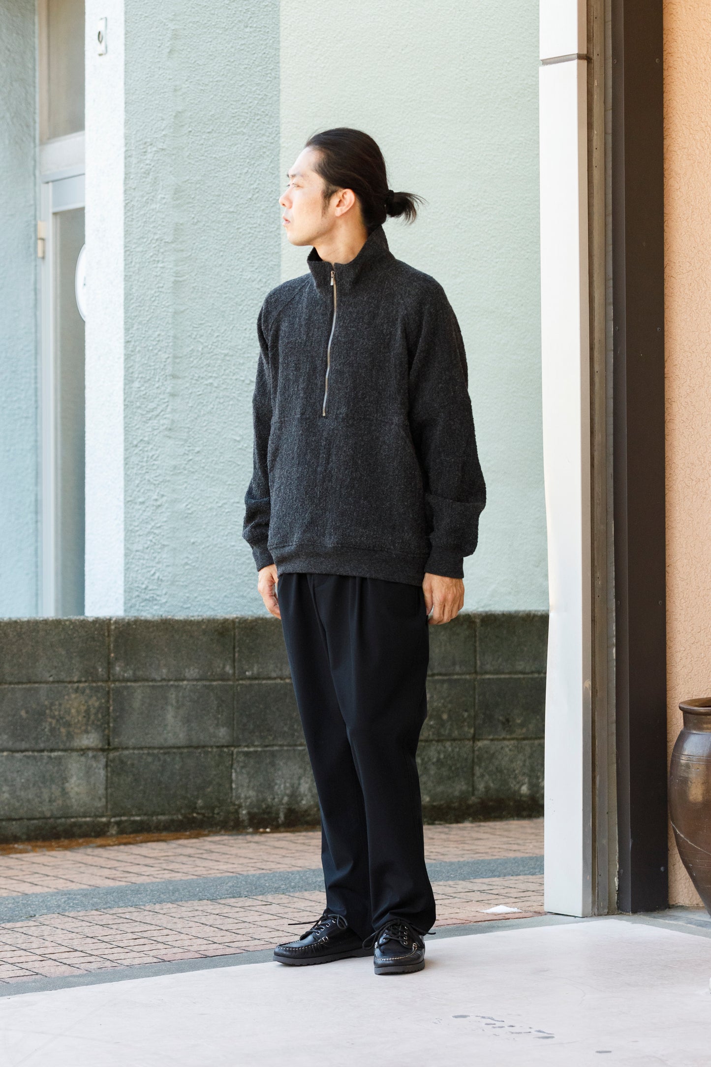 山内 25236 / アルパカボア・ジッププルオーバー - ash gray