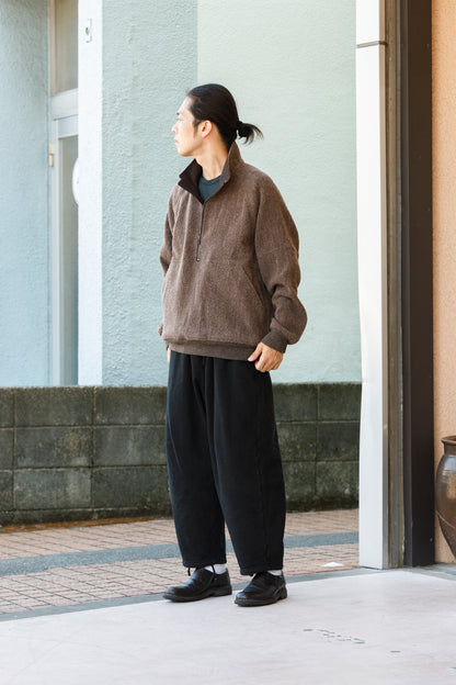 山内 25236 / アルパカボア・ジッププルオーバー - charcoal gray