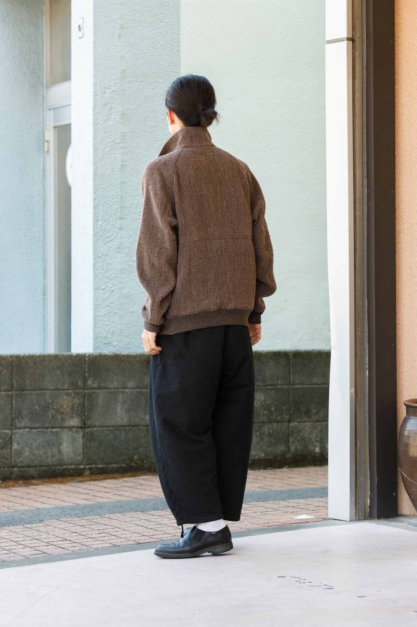 山内 25236 / アルパカボア・ジッププルオーバー - charcoal gray