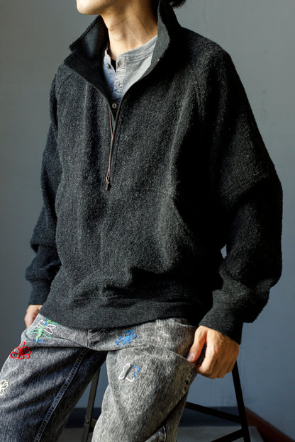 山内 25236 / アルパカボア・ジッププルオーバー - ash gray