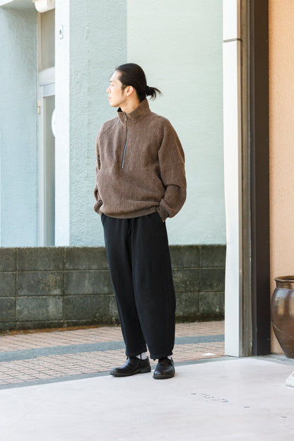 山内 25236 / アルパカボア・ジッププルオーバー - charcoal gray