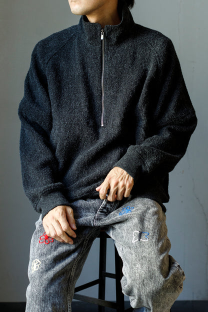 山内 25236 / アルパカボア・ジッププルオーバー - ash gray