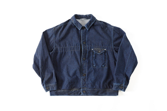 NULABEL / 522-204 URUSHI COATED DENIM TRUCKER JACKET - COAL BLACK