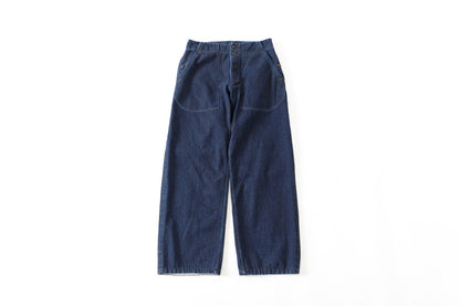 NULABEL /  522-701 URUSHI COATED DENIM TROUSERS - COAL BLACK