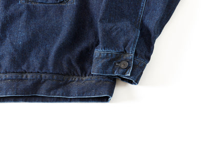NULABEL / 522-204 URUSHI COATED DENIM TRUCKER JACKET - COAL BLACK