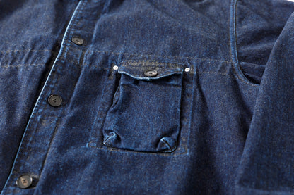 NULABEL / 522-204 URUSHI COATED DENIM TRUCKER JACKET - COAL BLACK