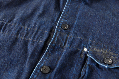 NULABEL / 522-204 URUSHI COATED DENIM TRUCKER JACKET - COAL BLACK