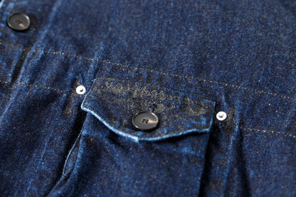 NULABEL / 522-204 URUSHI COATED DENIM TRUCKER JACKET - COAL BLACK