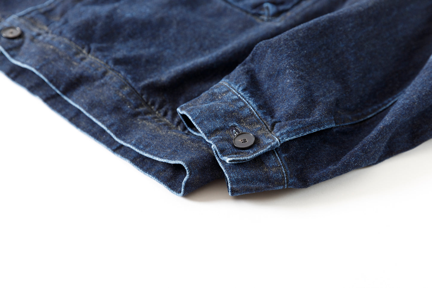 NULABEL / 522-204 URUSHI COATED DENIM TRUCKER JACKET - COAL BLACK