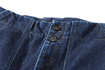 NULABEL /  522-701 URUSHI COATED DENIM TROUSERS - COAL BLACK