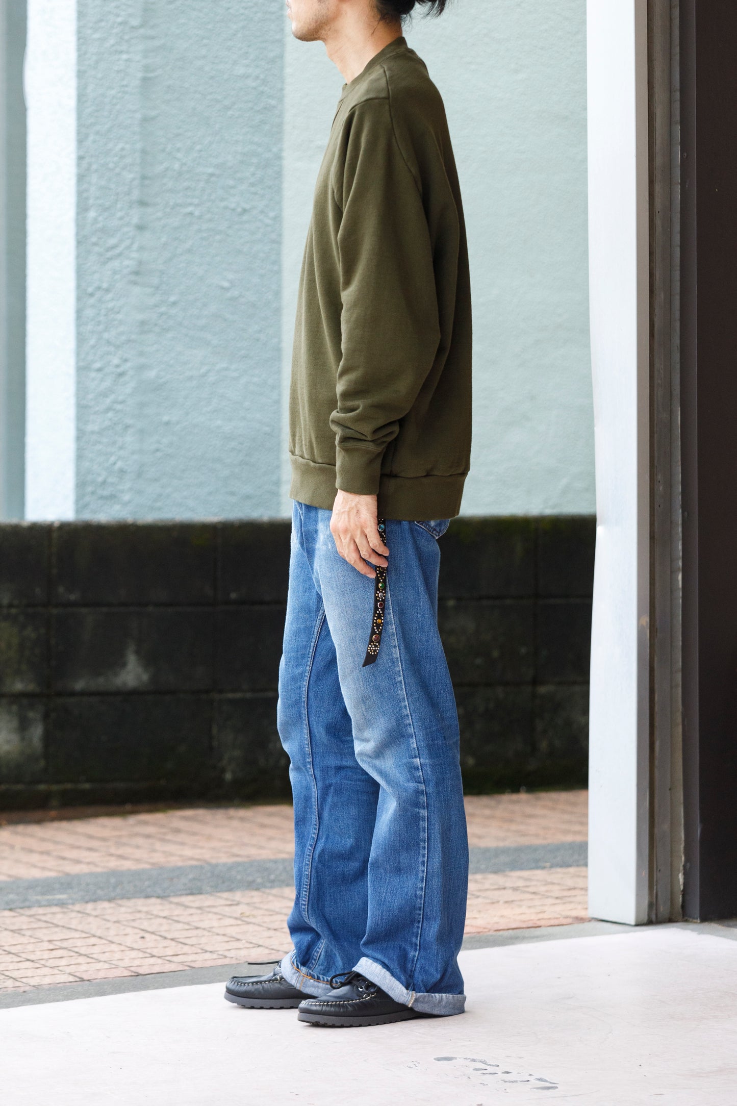 WONDER ROOM WWH-002 "WHALE" Crewneck Sweat - Olive