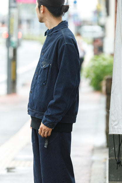 NULABEL / 522-204 URUSHI COATED DENIM TRUCKER JACKET - COAL BLACK