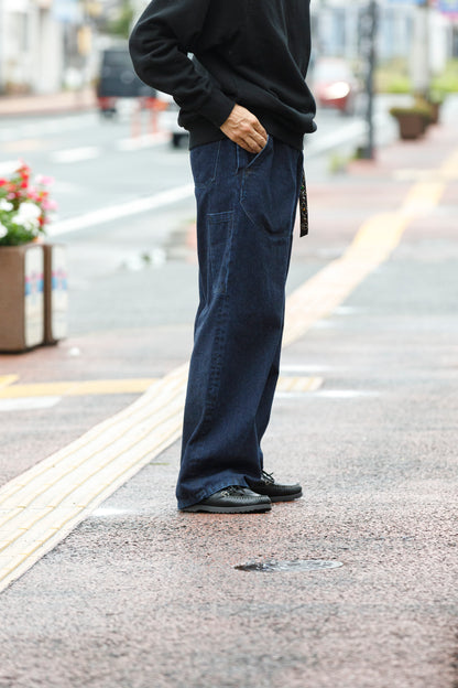NULABEL /  522-701 URUSHI COATED DENIM TROUSERS - COAL BLACK