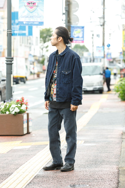 NULABEL / 522-204 URUSHI COATED DENIM TRUCKER JACKET - COAL BLACK