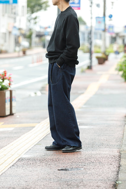NULABEL /  522-701 URUSHI COATED DENIM TROUSERS - COAL BLACK