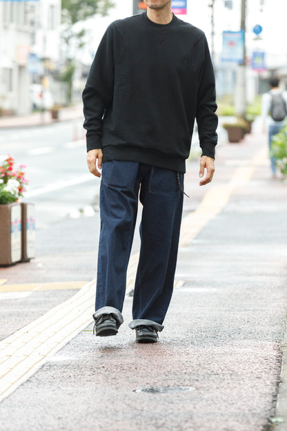 NULABEL /  522-701 URUSHI COATED DENIM TROUSERS - COAL BLACK