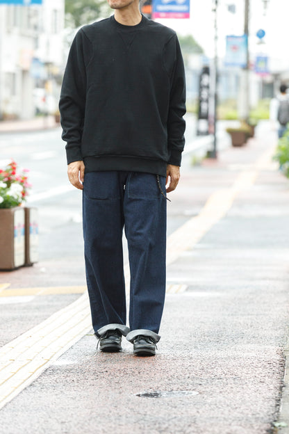 NULABEL /  522-701 URUSHI COATED DENIM TROUSERS - COAL BLACK
