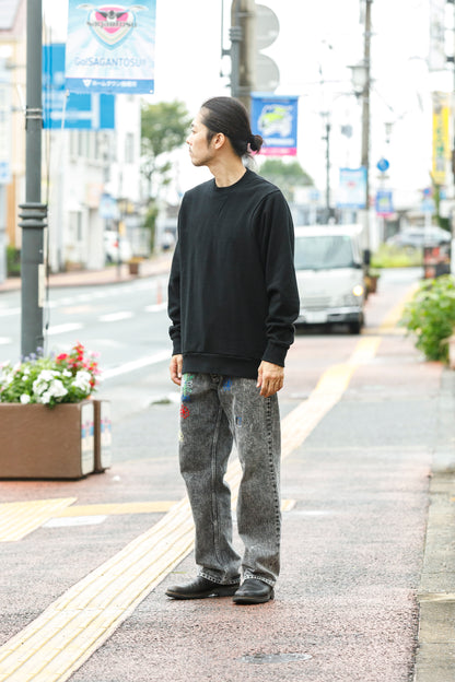 WONDER ROOM WWH-002 "WHALE" Crewneck Sweat - Black