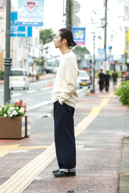 NULABEL /  522-701 URUSHI COATED DENIM TROUSERS - COAL BLACK