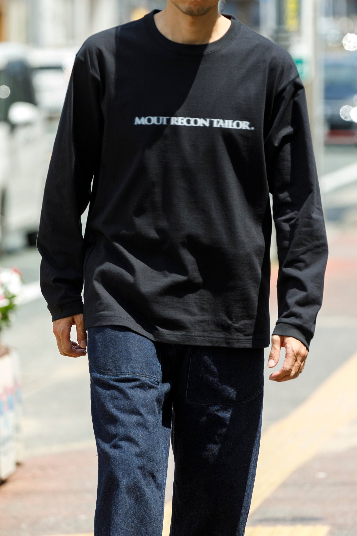 MOUT RECON TAILOR / MT1810 BLUR LOGO LONG SLEEVE T-SHIRT - Black