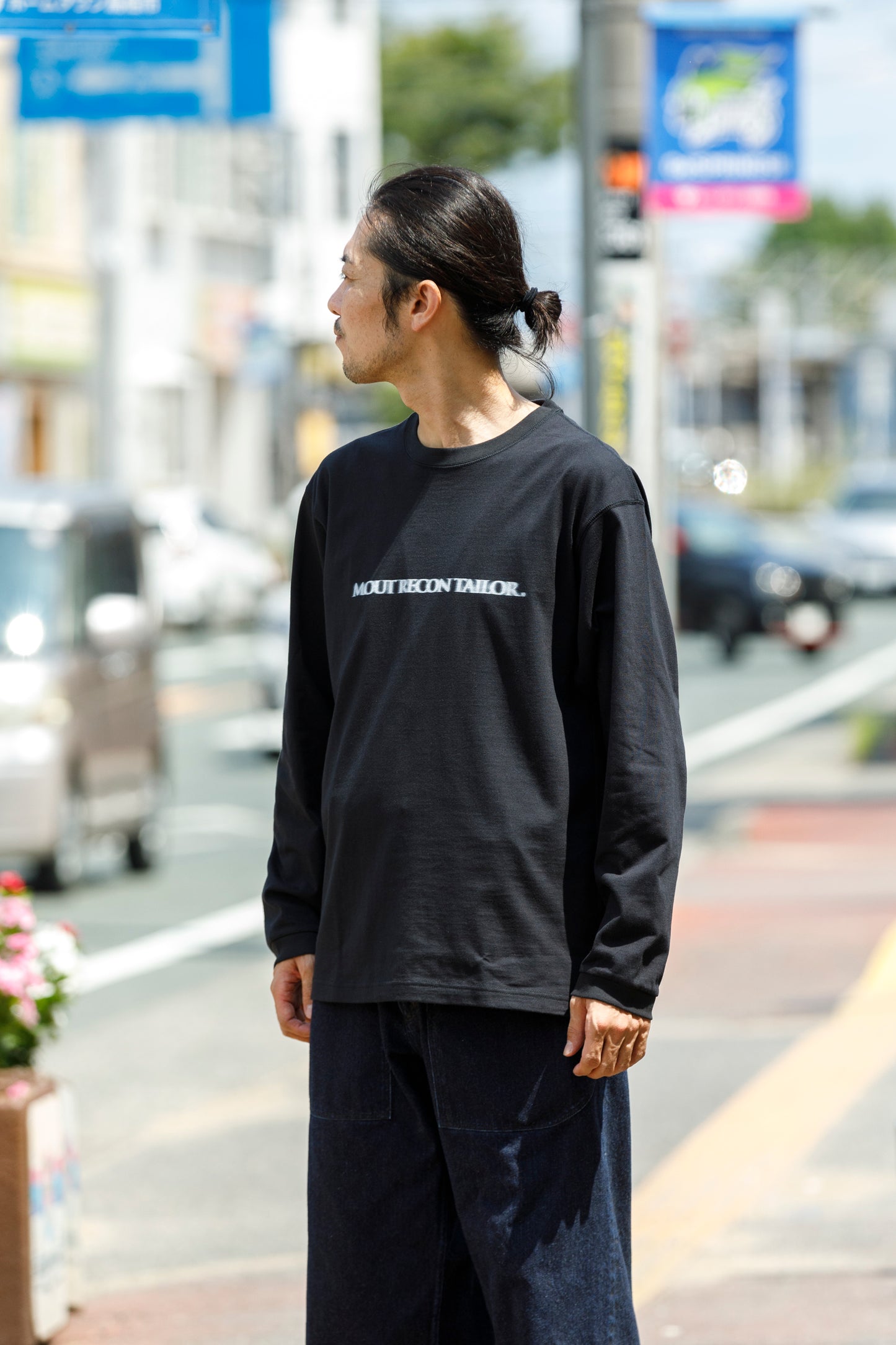 MOUT RECON TAILOR / MT1810 BLUR LOGO LONG SLEEVE T-SHIRT - Black