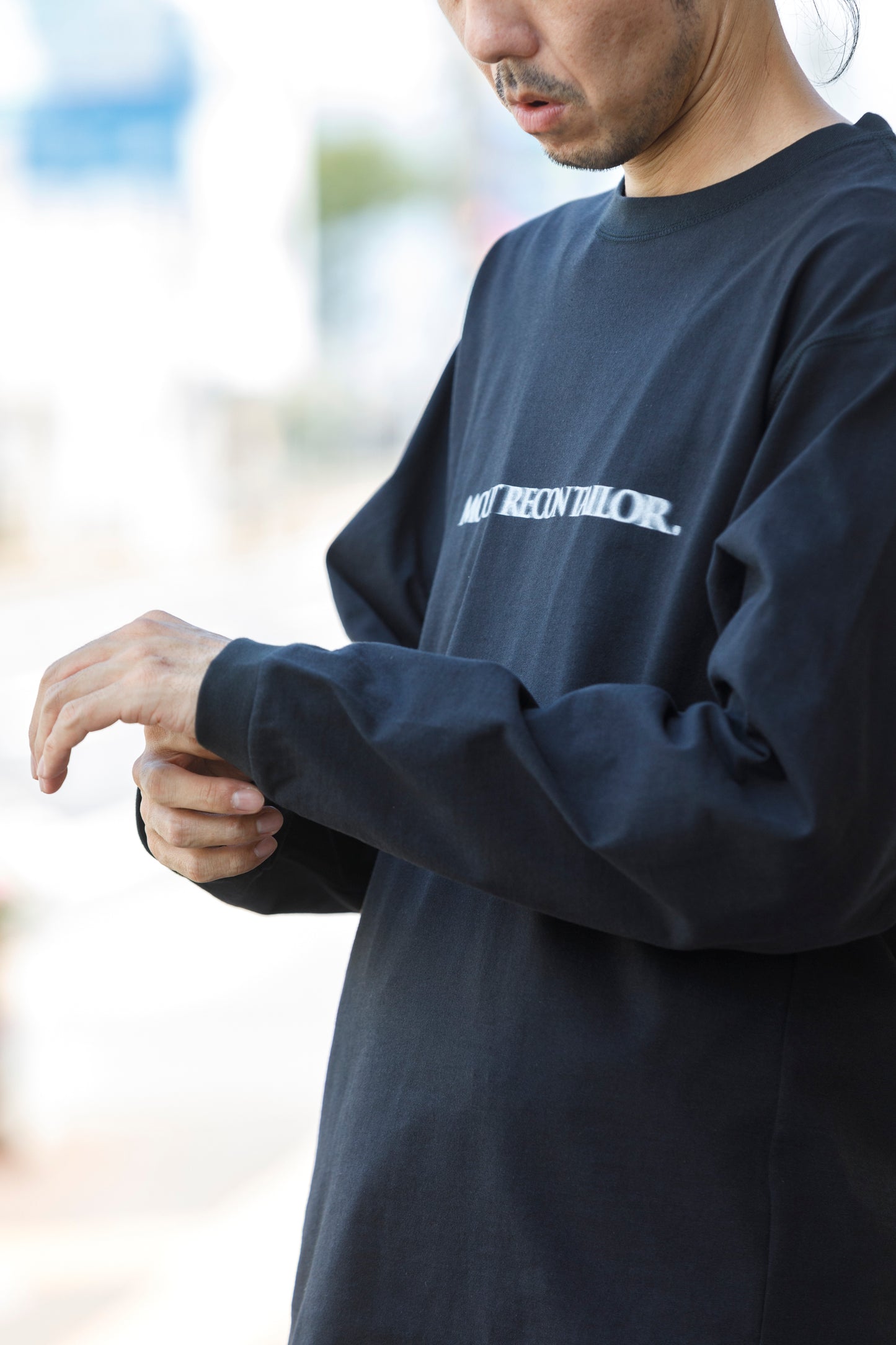 MOUT RECON TAILOR / MT1810 BLUR LOGO LONG SLEEVE T-SHIRT - Black