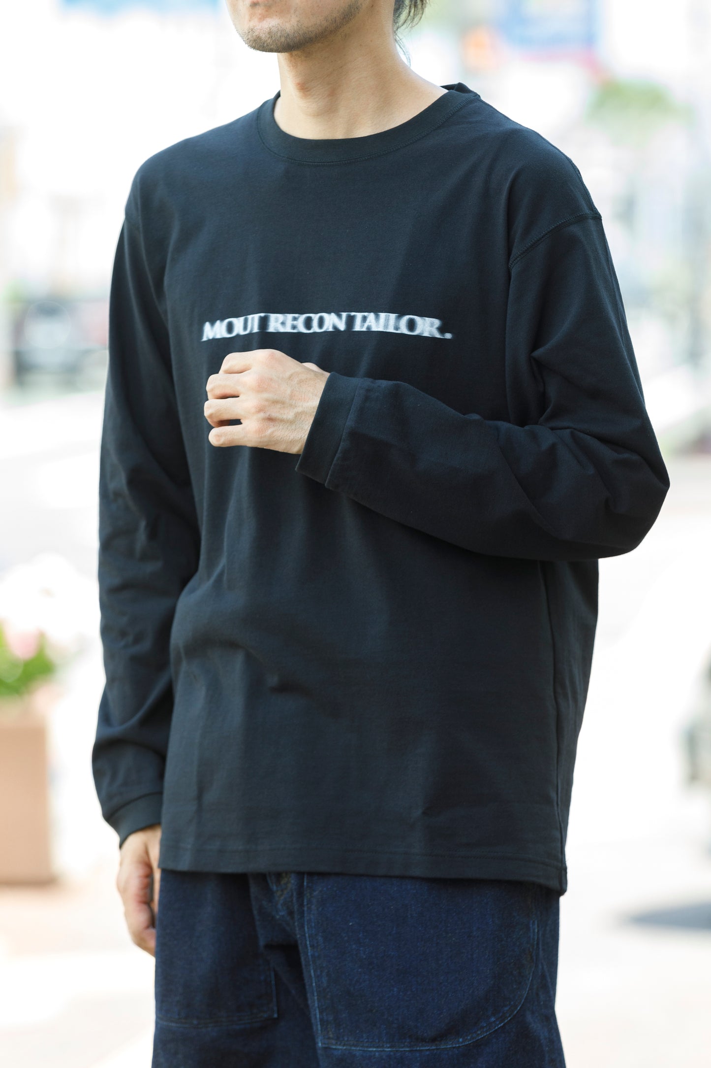 MOUT RECON TAILOR / MT1810 BLUR LOGO LONG SLEEVE T-SHIRT - Black