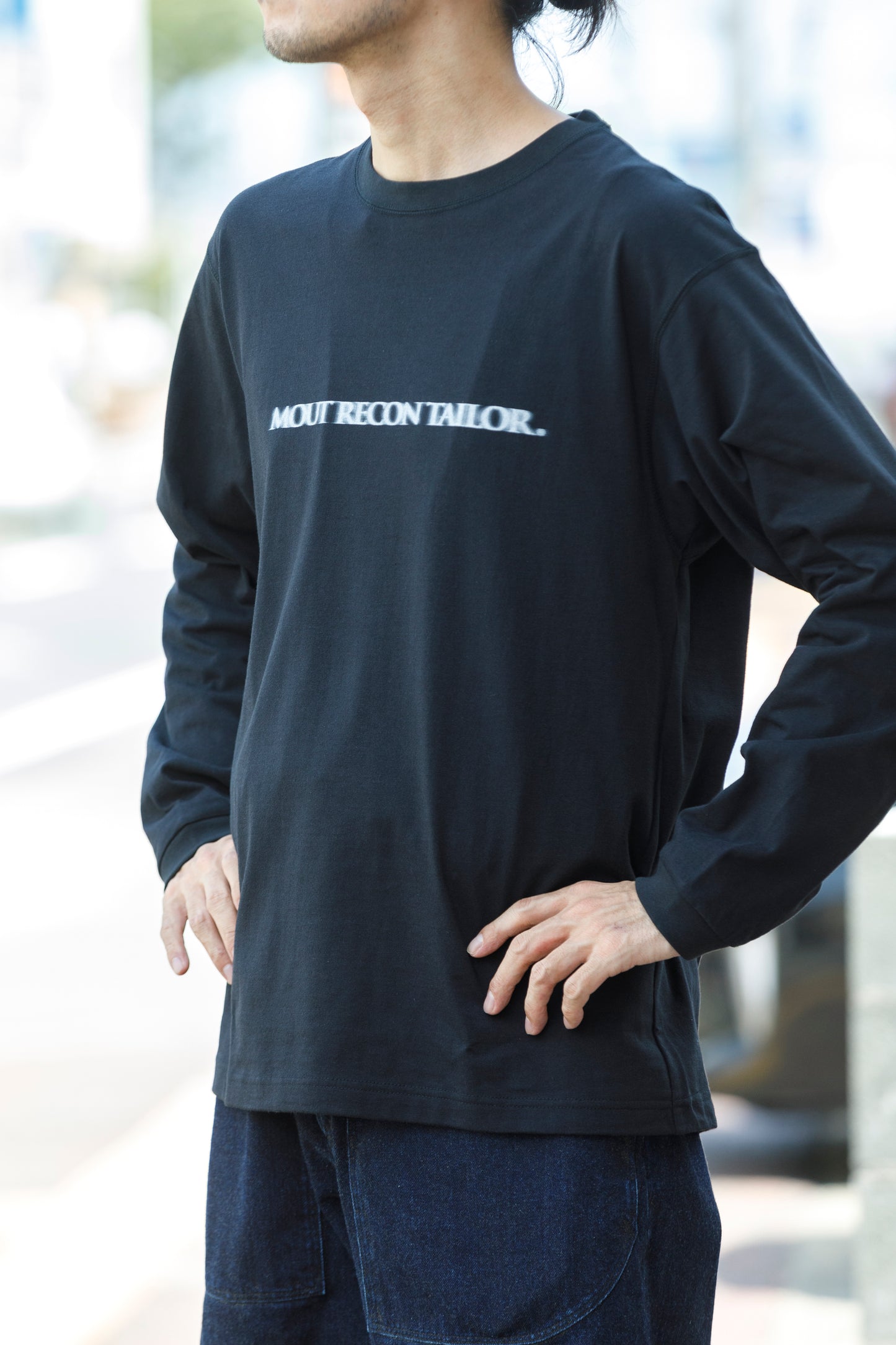 MOUT RECON TAILOR / MT1810 BLUR LOGO LONG SLEEVE T-SHIRT - Black