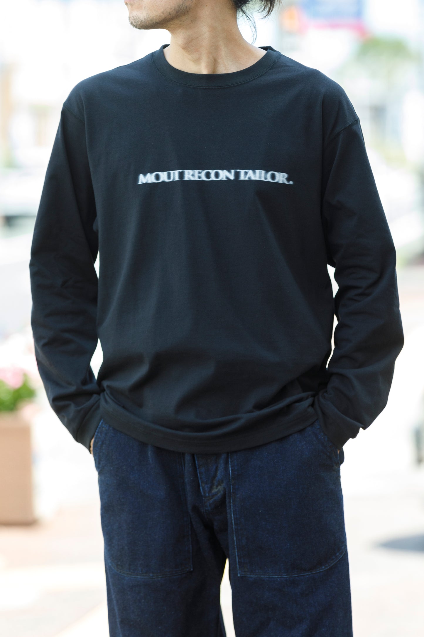 MOUT RECON TAILOR / MT1810 BLUR LOGO LONG SLEEVE T-SHIRT - Black