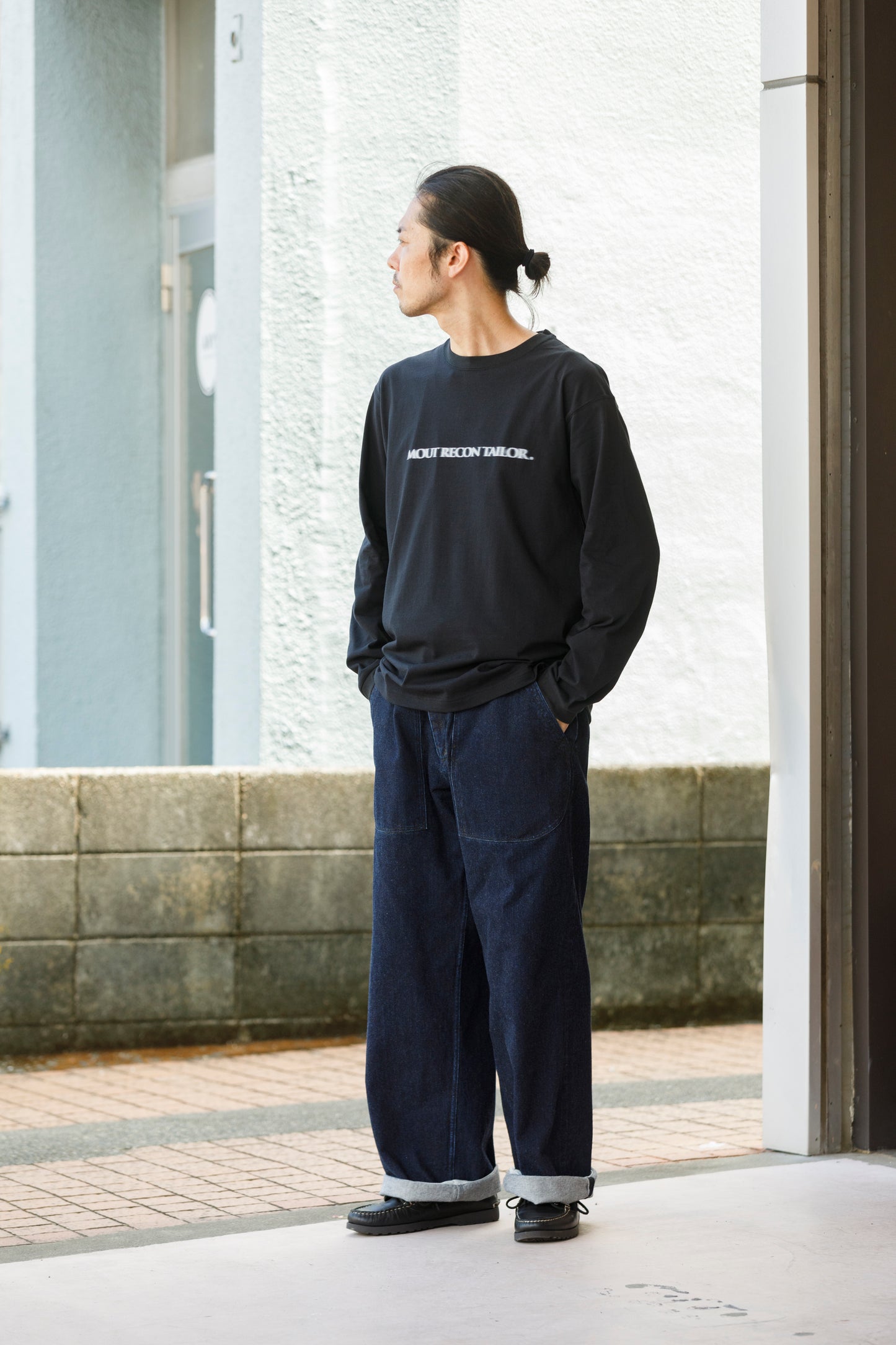 MOUT RECON TAILOR / MT1810 BLUR LOGO LONG SLEEVE T-SHIRT - Black
