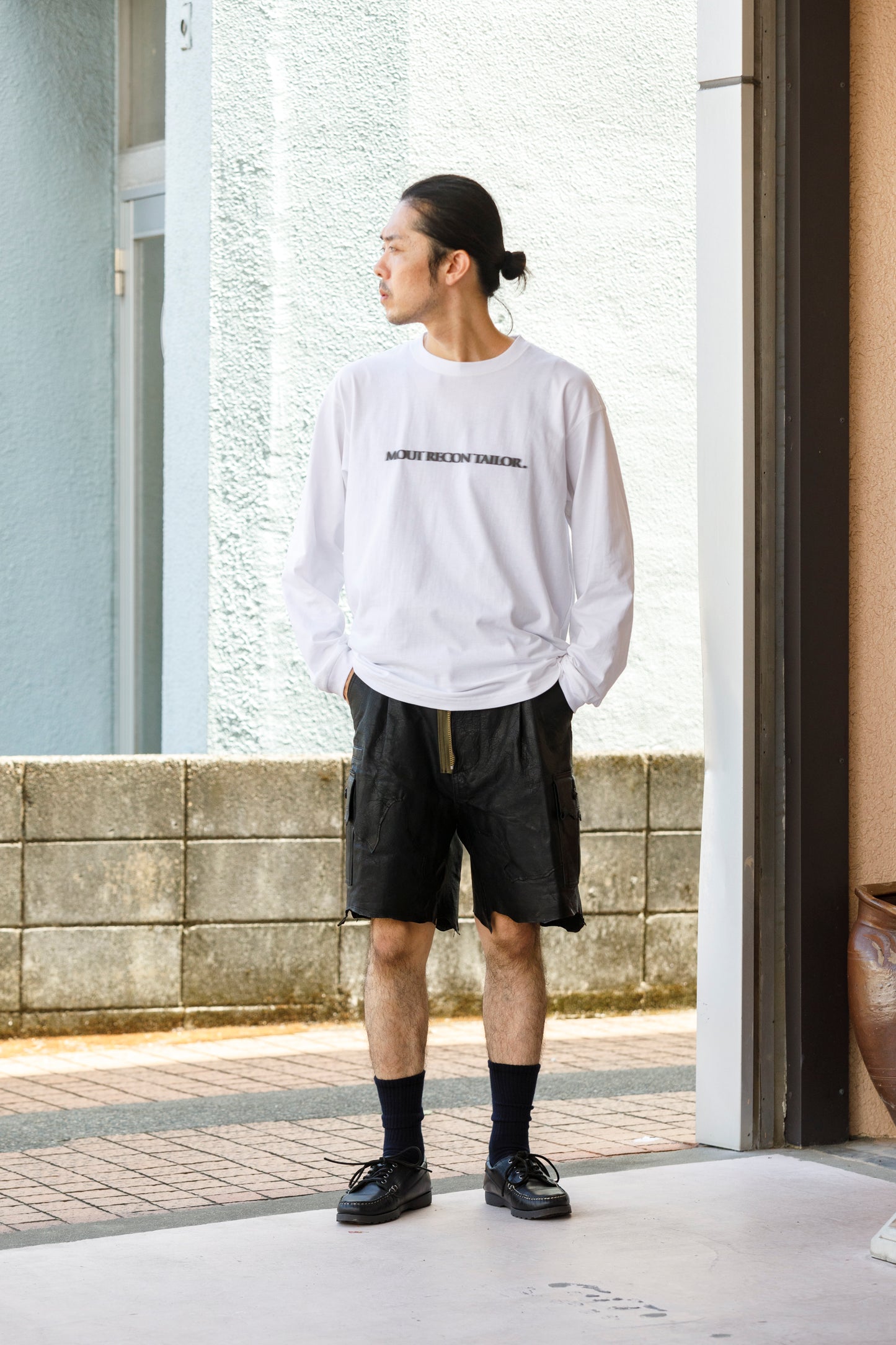 MOUT RECON TAILOR / MT1810 BLUR LOGO LONG SLEEVE T-SHIRT - White