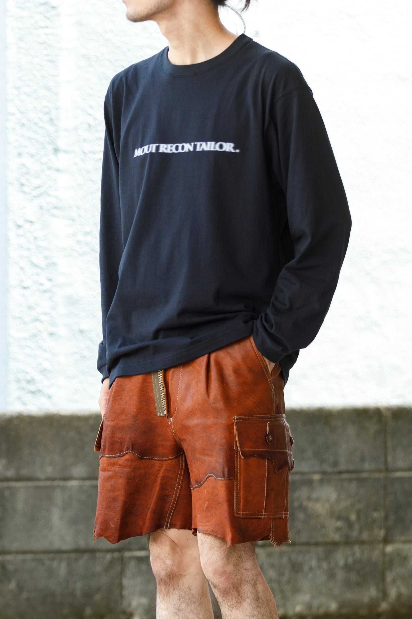 MOUT RECON TAILOR / MT1810 BLUR LOGO LONG SLEEVE T-SHIRT - Black