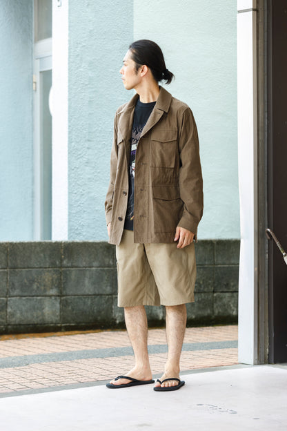 山内 25121-wa/2plyキュプラ×鉄媒染コットン・フィールドジャケット - brown(洗い加工)