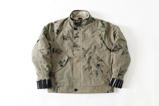 山内 25221 / 3wayシールドコットン・ジップジャケット - khaki × arimatsu black
