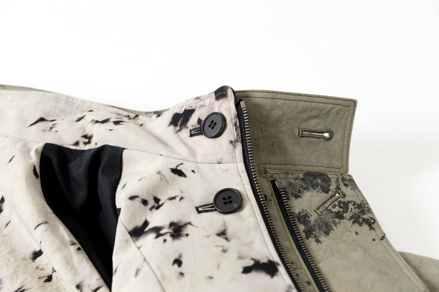 山内 25221 / 3wayシールドコットン・ジップジャケット - khaki × arimatsu black
