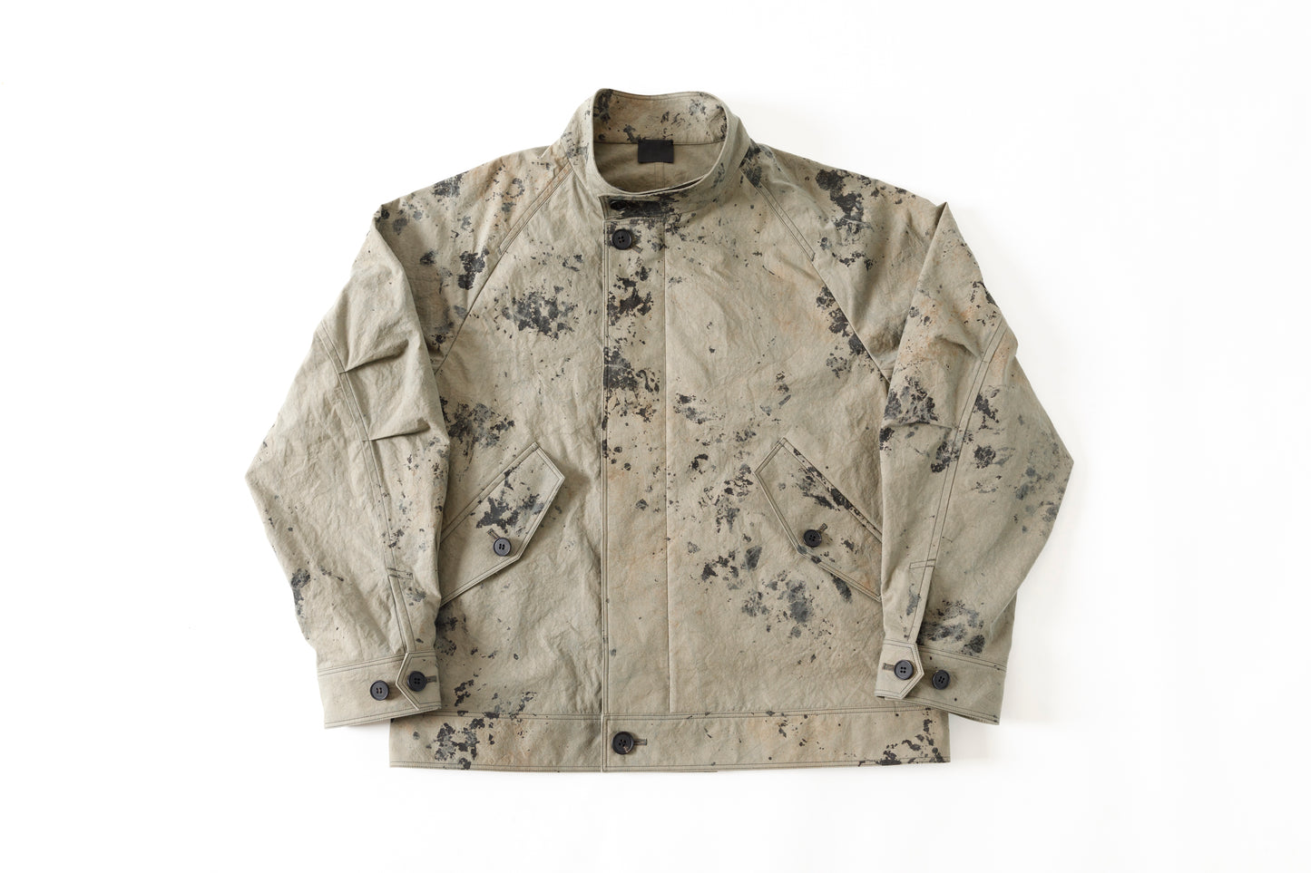 山内 25221 / 3wayシールドコットン・ジップジャケット - khaki × arimatsu black