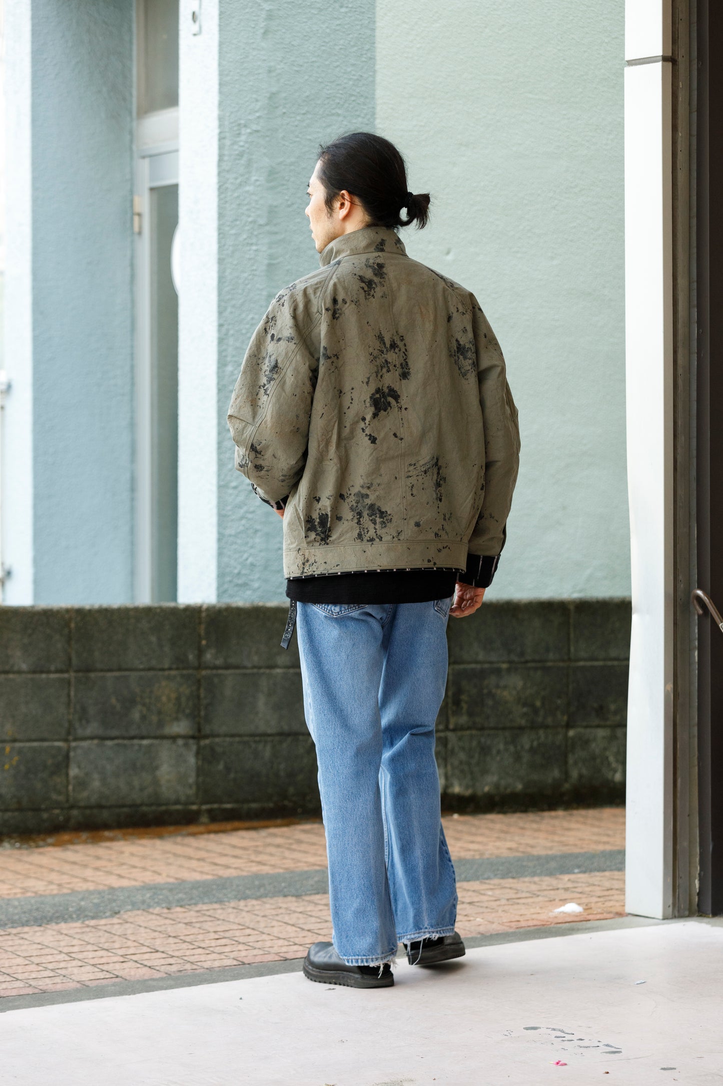 山内 25221 / 3wayシールドコットン・ジップジャケット - khaki × arimatsu black