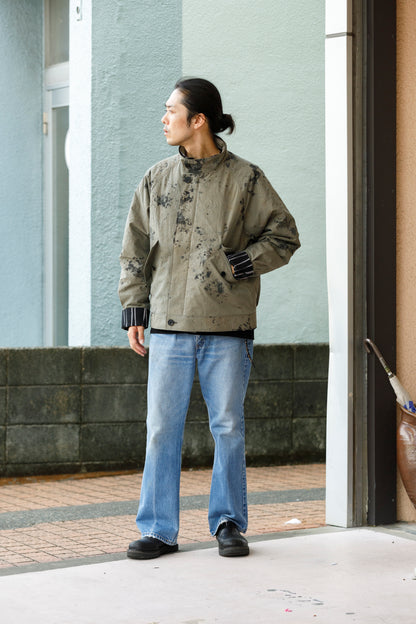 山内 25221 / 3wayシールドコットン・ジップジャケット - khaki × arimatsu black