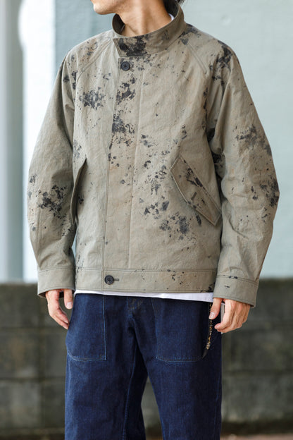 山内 25221 / 3wayシールドコットン・ジップジャケット - khaki × arimatsu black